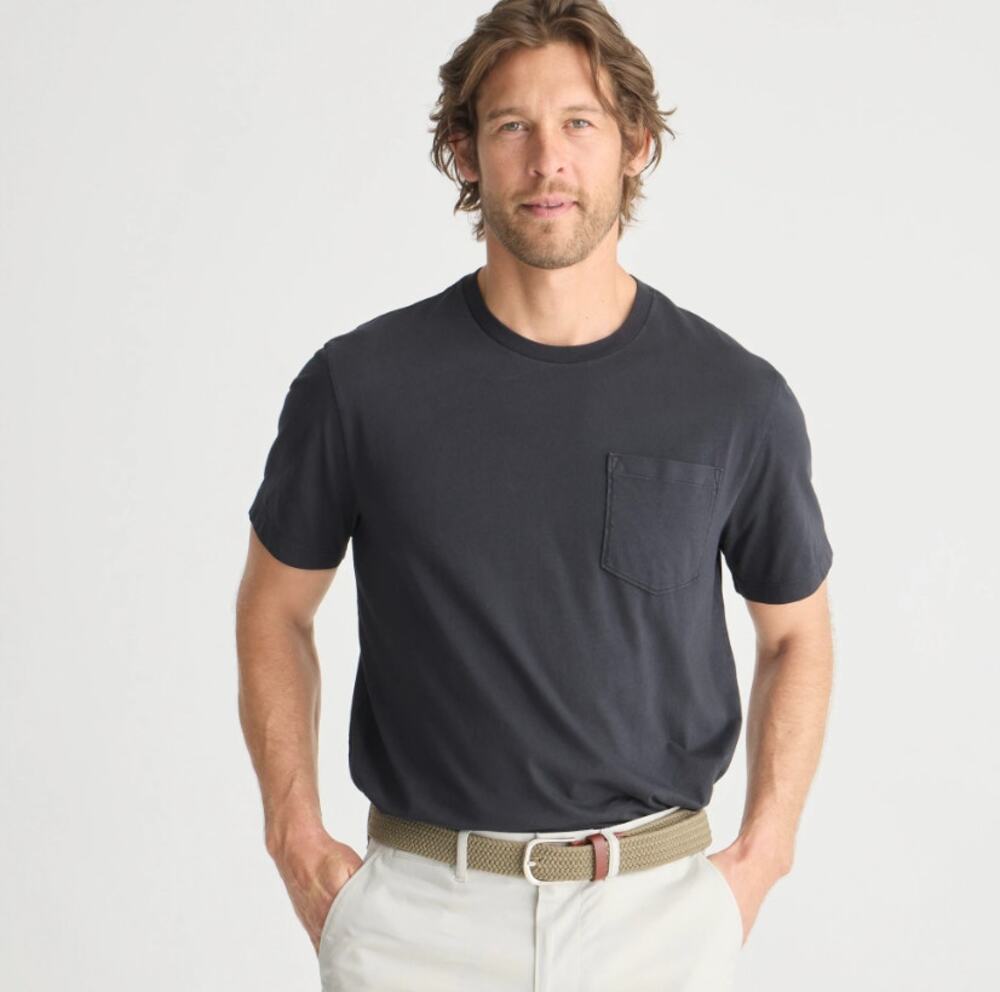 J.Crew Broken-In Pocket Tee Mens Large Gray Cotton Crew Neck Short Sleeve Casual